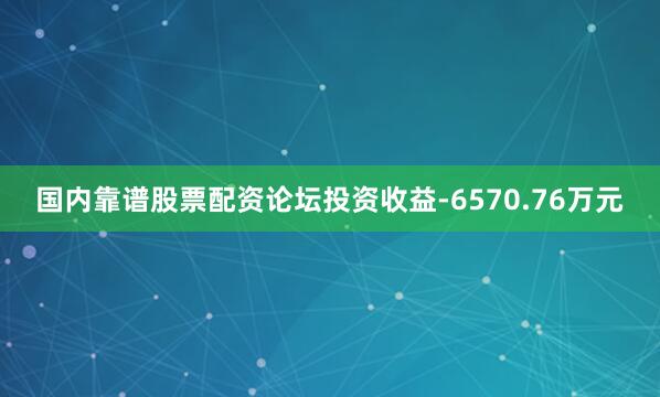 国内靠谱股票配资论坛投资收益-6570.76万元