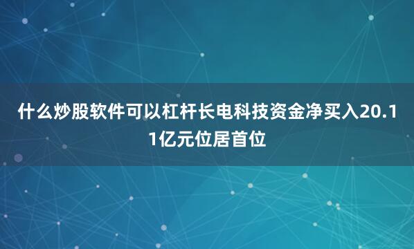 什么炒股软件可以杠杆长电科技资金净买入20.11亿元位居首位